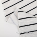 Yarn dyed striped one side brushed fleece fabric